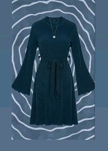 Elegant Teal Knit Dress
