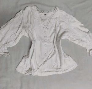 Vintage White Button-Down Top