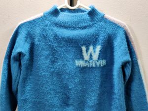 women&#39;s imported blue knitted sweater