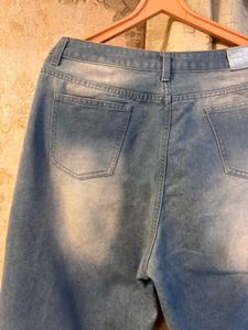 Ripped Denim Jeans- Waist- 34 High Waist