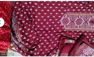 Maroon Printed Kurta Set