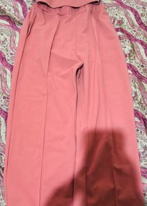 Elegant Peach Wide Leg Pants