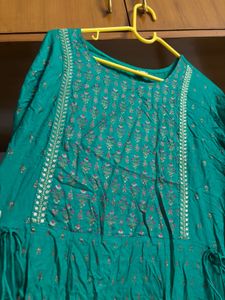 Green ethnic Kurta / dress with tassels