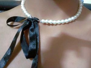 Ribbon Pearl Necklace
