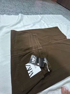Zara Imported Brown Denim Skirt