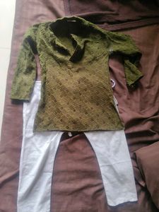 Olive Green Kurta Set