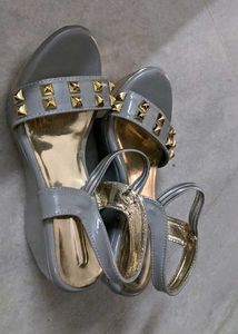 Women Grey Wedges Sandals heels