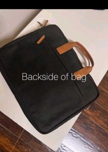 &#34;Stylish Laptop Bag with Brown Leather Handle