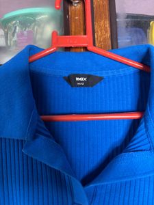 Stylish Blue Polo T-Shirt Top