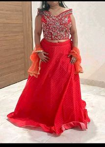 🔥Carrot Colour Lahenga🔥