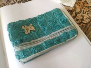 Blue Colour Roses Design Wallet