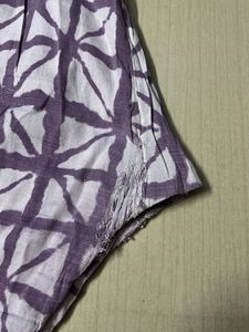 Purple &amp; White Printed Kurta Set