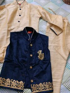 Functional Sherwani Jacket Pajami Set