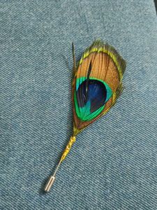 Peacock Feather Lapel Pin wedding give aways
