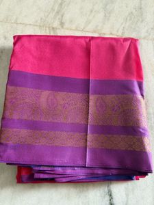 Pink &amp; Purple Banarasi Silk Saree