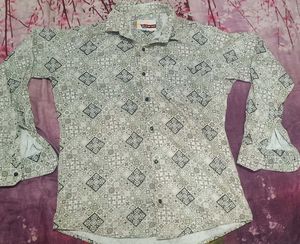 Patterned Button-Down Shirt