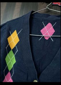 Wide Leg Pants + blue cardigan