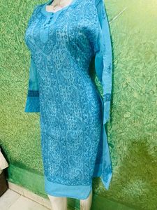 New Lakhnvi Blue Kurta