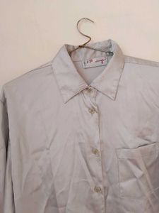 Grey Satin Shirt.