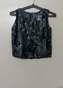 Sparkly Black Sequin Tank Top