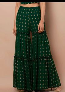 INDYA Green Crop Top &amp; Palazzo Set