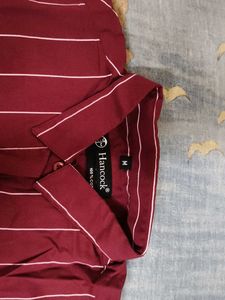 Hancock Maroon Striped Shirt - Size M