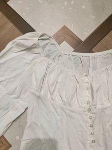 White Puff Sleeve Top