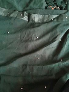 Dark Green Colour Gown With Dupatta