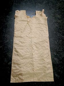 Beige Hand Stitched Kurta With Back Thread