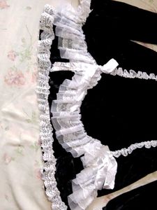 Velvet Lace Trim Mini Dress