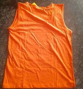 Orange colour sleeveless Tshirt