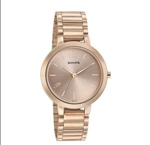 Sonata Play Analog Rose Gold Dial Watch