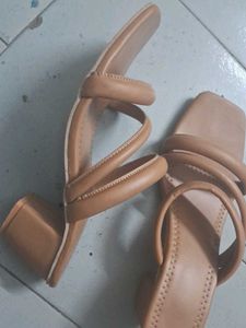 Brown block heels