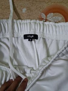 White Sweatpants with Side Detail