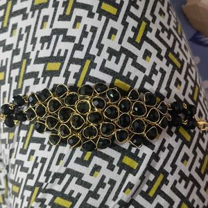 Statement Black Beaded Bracelet