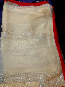 Golden Net Saree For Women