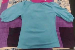Stylish Blue Puff Sleeve Top