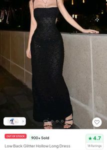 Brand New(Newme)Low Back Glitter Hollow Long Dress