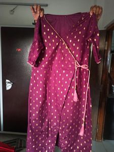 Beautiful Purple Kurta Set Tie Die Dupatta