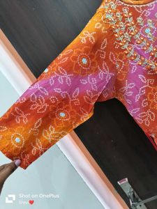 Bandhej Print Gawn Kurti
