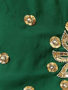 Emerald Green Embellished Saree