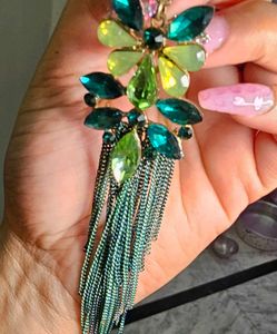 green  earrings