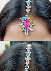 Colorful Bejeweled Forehead Jewelry Maangtika