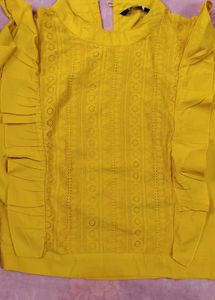 Yellow Embroidered Top