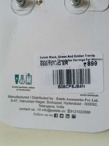 Estelle Dangle Earrings - Green &amp; Black