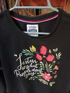Black Printed Sweatshirt