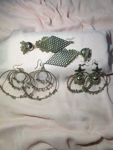 Silver Earrings Pack Of (3)