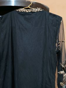 A Very Beautiful Net Suit With Jare Embroidery