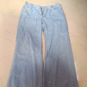 Zara Light Wash Wide Leg Jeans
