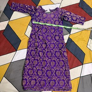 A-line Purple Kurta